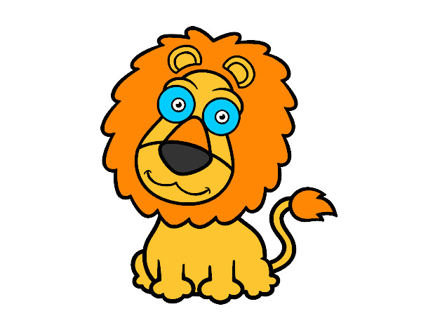 Desenho Leão simpático pintado por tp24
