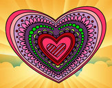 Desenho Mandala coração pintado por Reegininha