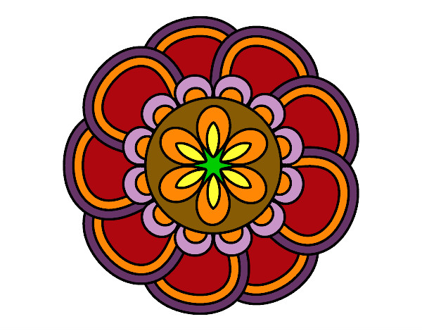 Desenho Mandala pétalas pintado por FELIX