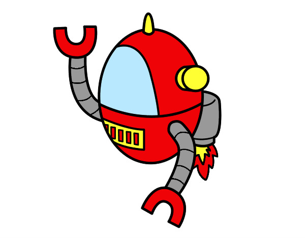 Desenho Robô voador pintado por dudulegal