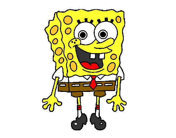 Desenho SpongeBob alegre pintado por kino2406