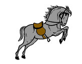 Desenho Cavalo com sela a saltar pintado por AdiJosue