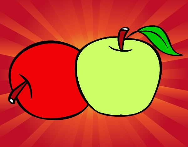 Desenho Dois maçãs pintado por juliee