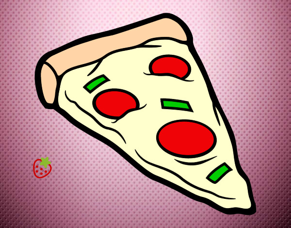Desenho Ração de pizza pintado por pipoca