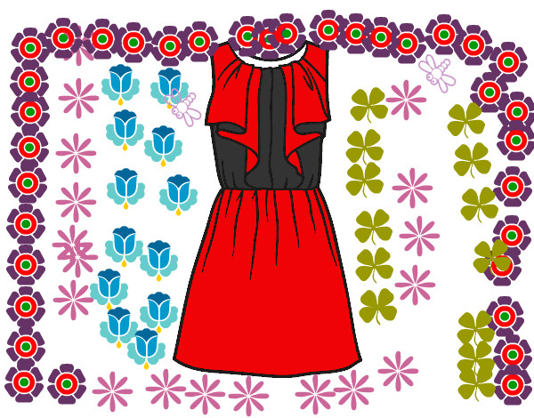 Desenho Vestido de festa pintado por luamcc