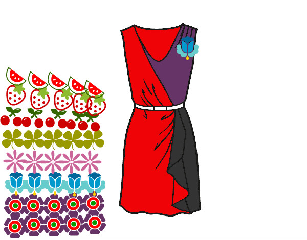 Desenho Vestido simples pintado por luamcc