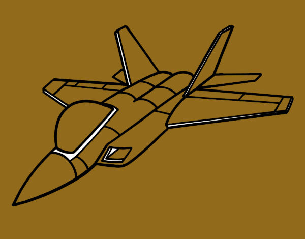 Desenho Avião caça pintado por lore