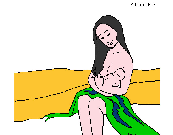 Desenho Mãe e filho  pintado por anasedrez