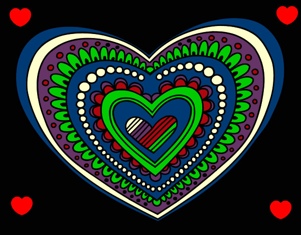 Desenho Mandala coração pintado por MirellaLiS