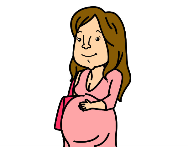 Desenho Mulher grávida pintado por Marcelita