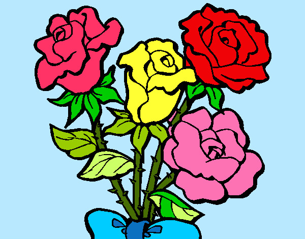 Desenho Ramo de rosas pintado por jeubiel