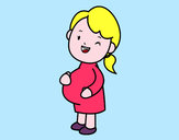 Desenho Rapariga grávida pintado por anasedrez