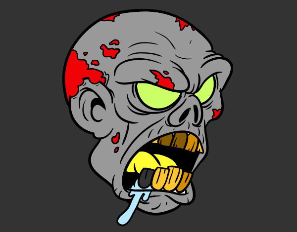 Desenho Cabeça de zombie pintado por mari_d