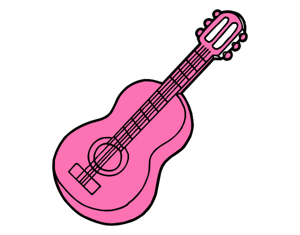 Desenho Guitarra clássica pintado por Bhunna