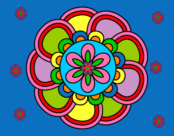 Desenho Mandala pétalas pintado por lulima