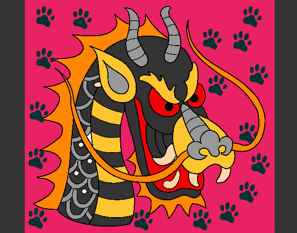 Desenho Cabeça de dragão pintado por lulima