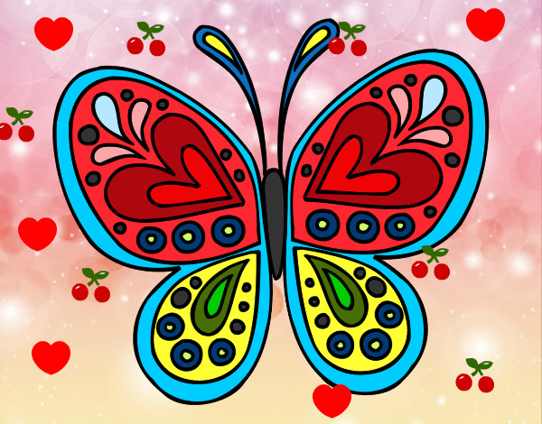Desenho Mandala borboleta pintado por JuliaPony