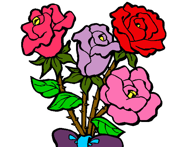 Desenho Ramo de rosas pintado por lulima