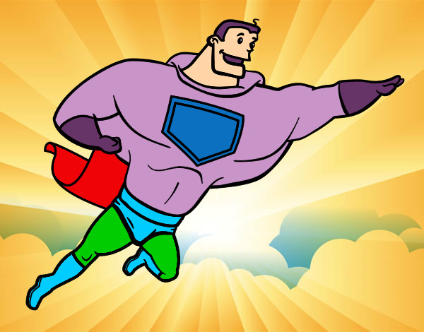 Desenho Super herói enorme pintado por hudsom