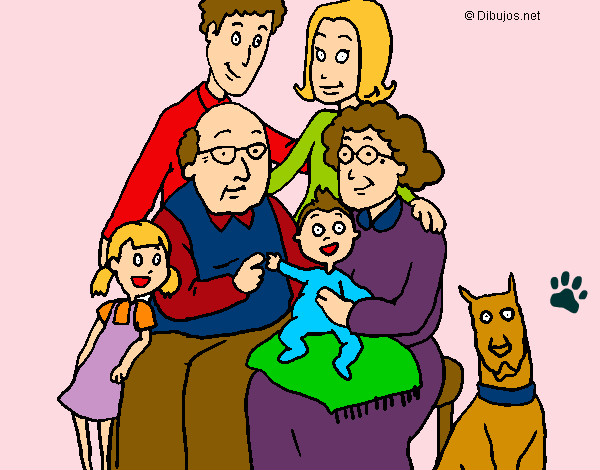 Desenho Família pintado por pipoca