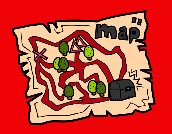 Desenho Mapa do tesouro pintado por gabi686
