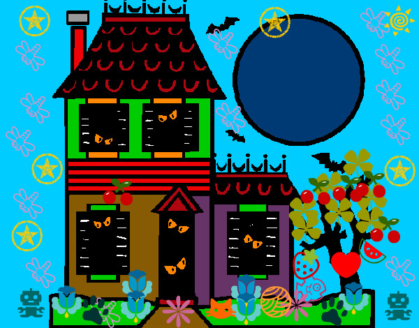 Desenho Casa do terror pintado por muriloca