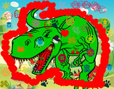 Desenho Dinossauro aborrecido pintado por cauabarao