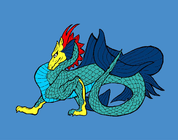 Desenho Dragão de mar pintado por SABRINAS 