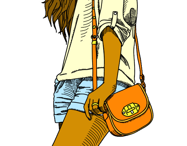 Desenho Menina com saco pintado por keya62