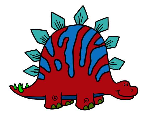 Desenho Tuojiangossauro bebé pintado por joaoarthur