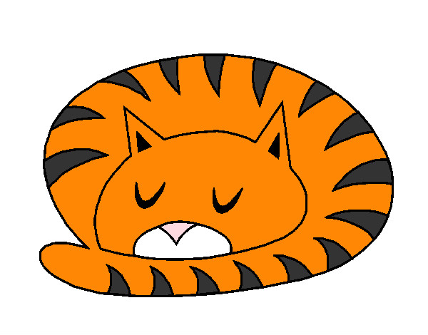 Desenho Gato a dormir pintado por Anasangata