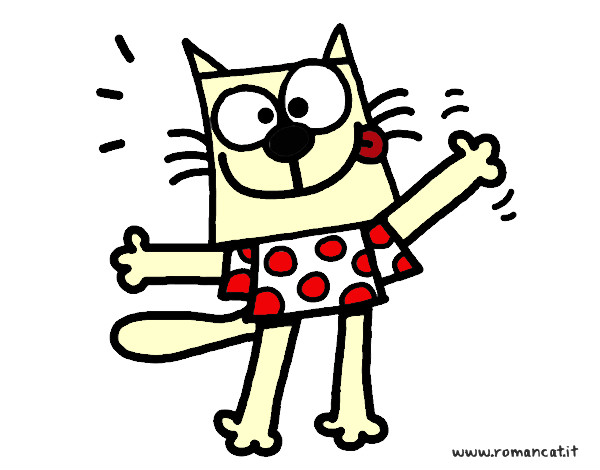 Desenho Gato com camiseta pintado por Cintia2