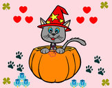 Desenho Gato do Halloween pintado por Any9