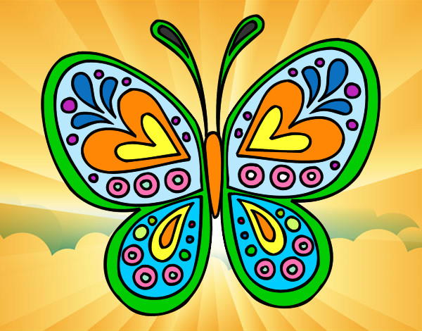 Desenho Mandala borboleta pintado por leocarvalh