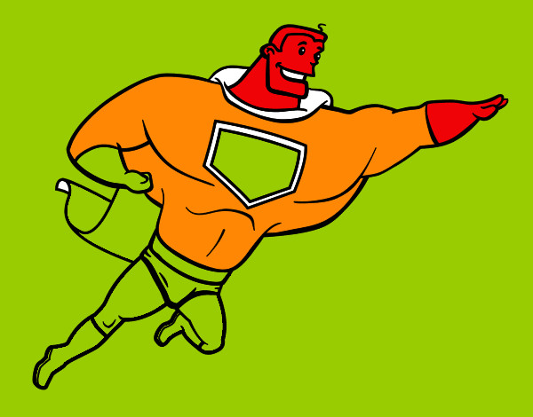 Desenho Super herói enorme pintado por bred