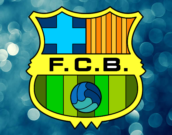 Desenho Emblema do F.C. Barcelona pintado por TULINHO