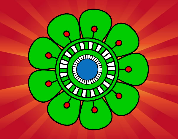 Desenho Mandala em forma de flor pintado por 123anne 