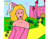 Desenho Princesa e castelo pintado por jureni