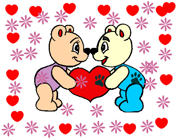 Desenho Ursos apaixonados pintado por cutekitten