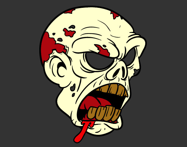 Desenho Cabeça de zombie pintado por Palomen