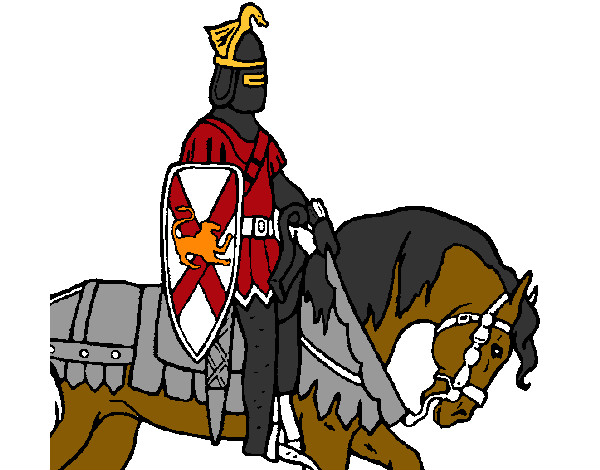 Desenho Cavaleiro a cavalo pintado por rafa99