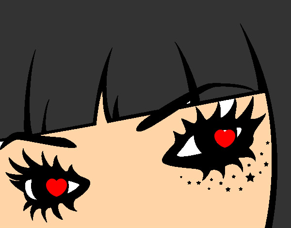 Desenho Emo olhos pintado por stefani