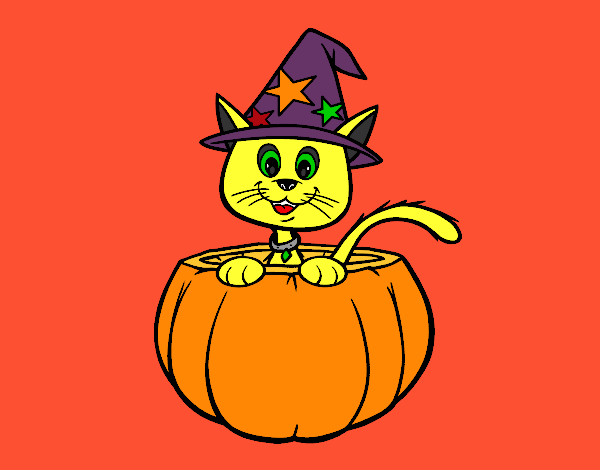 Desenho Gato do Halloween pintado por geisa89
