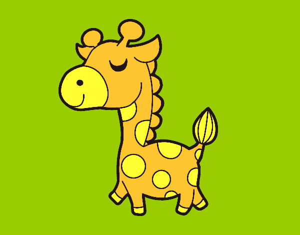 Desenho Girafa vaidosa pintado por pipoca