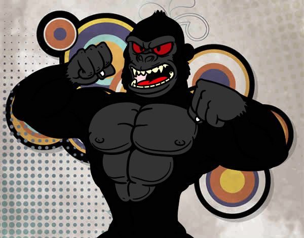 Desenho Gorila forte pintado por rafa99