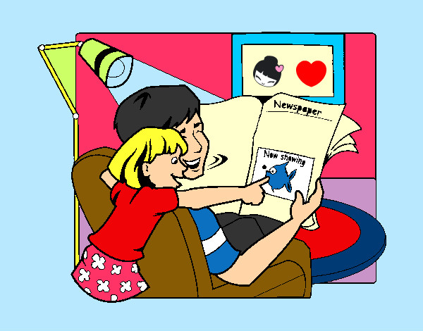 Desenho Pai e filha felizes pintado por beatriz-13