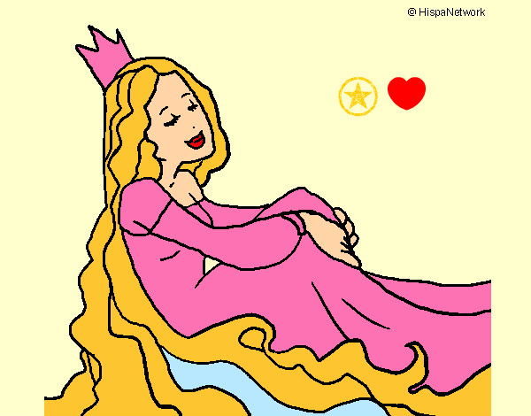 Desenho Princesa relaxada pintado por pipoca