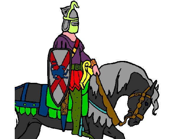 Desenho Cavaleiro a cavalo pintado por sandramara