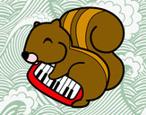 Desenho Esquilo pianista pintado por cutekitten