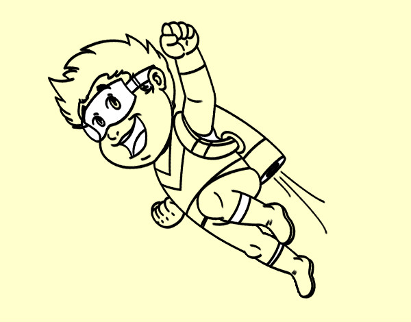 Desenho Herói a voar pintado por sandry